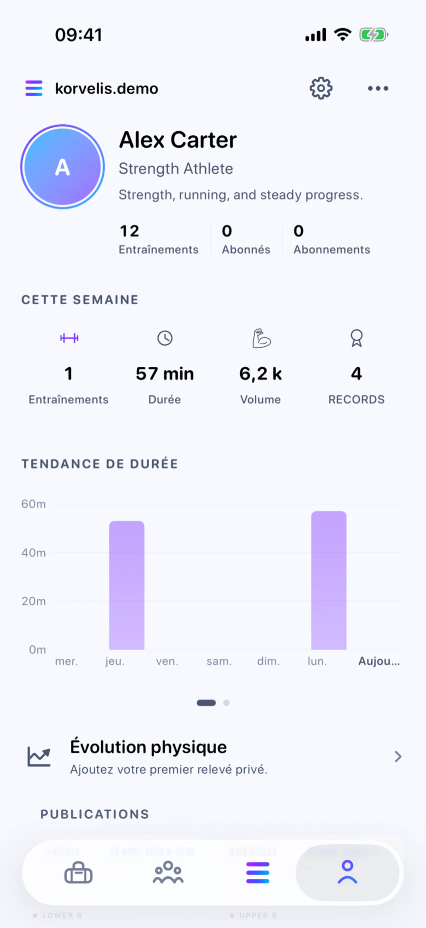 Profil: Votre identité sportive complète.